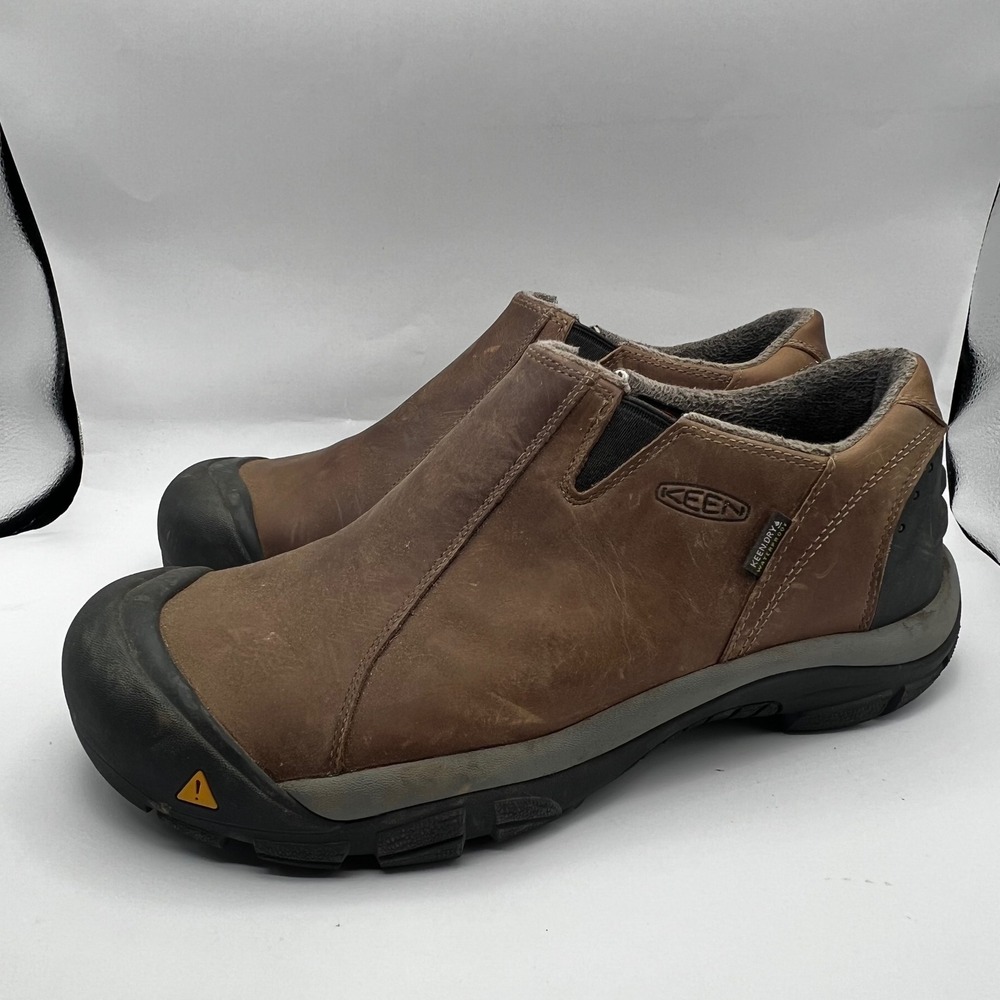 Keen Brixen Low Waterproof Insulated Brown Leather Slip On Mens 11.5 Boot Shoes